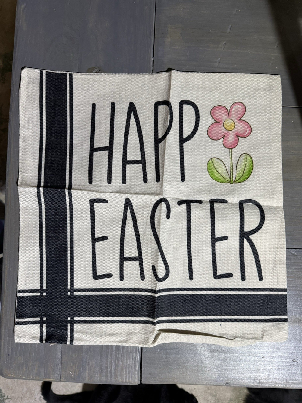 Happy Easter Floral Bunny Spring Easter Throw Pillow Cover Holiday Home Decor